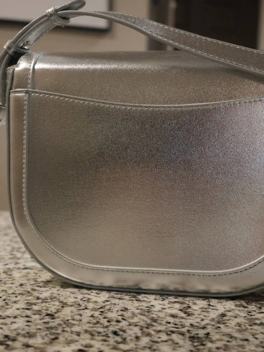 Loft Silver Metallic Crossbody Bag - Picture 7 of 13